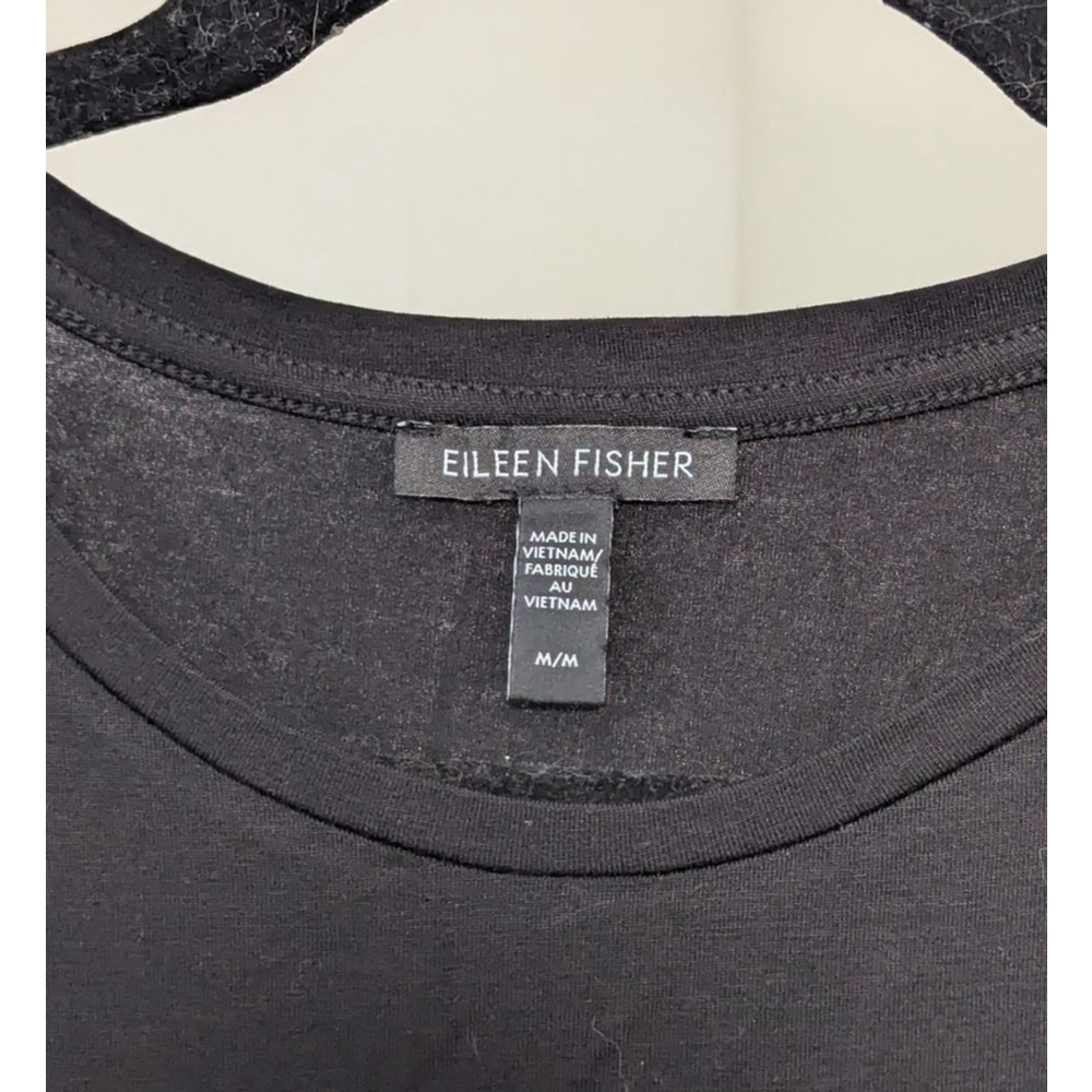 Eileen Fisher Black Jersey Knit Tank Top Minimalist M - Picture 3 of 3